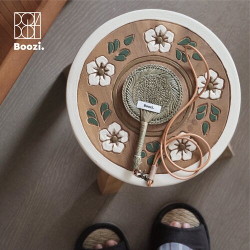 Boozi.迷你非遗手工扇项链挂件 蒲扇夏季装饰挂饰伴手礼 - 图2