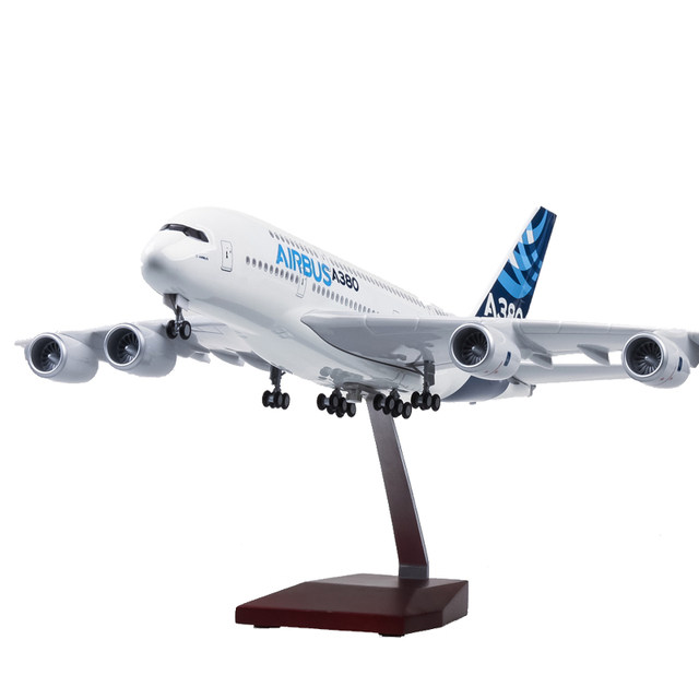 Simulated aircraft model A380 prototype with wheels