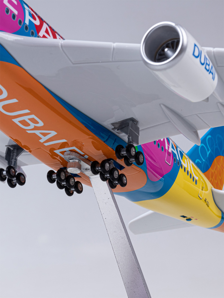 【带轮子带灯】仿真拼装阿联酋航空A380客机飞机模型2022世博民航 - 图1