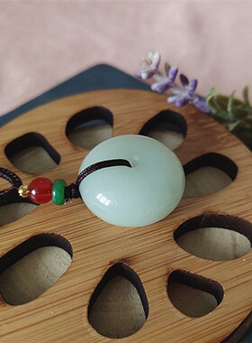 新疆白玉平安扣吊坠情侣圆形儿童