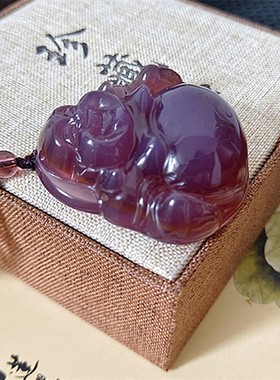 正龙珠宝女士玉髓笑佛毛衣链