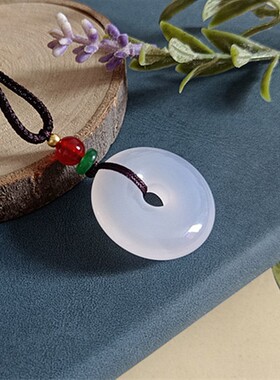 男女玛瑙玉髓多色平安扣项链