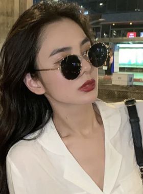 新款墨镜女高级感刘仁娜同款眼镜时尚个性蛤蟆镜防紫外线太阳眼镜