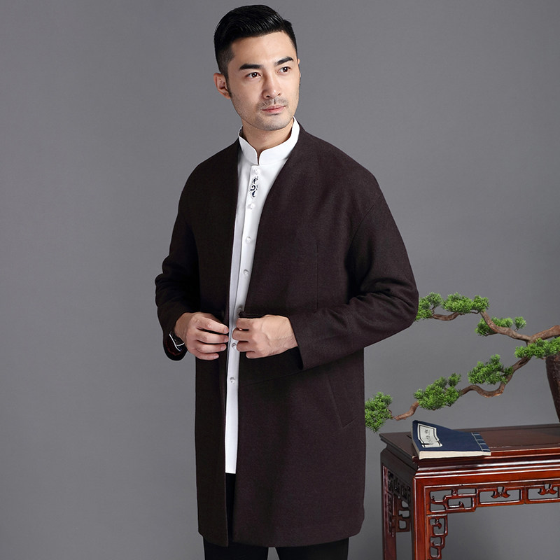 特价汉服男古风男中国风羊毛唐装秋冬大衣中式休闲中老年外套,淘宝优惠券,粉丝福利购,淘宝优惠卷