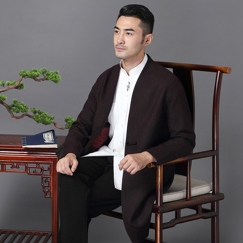 特价汉服男古风男中国风羊毛唐装秋冬大衣中式休闲中老年外套,淘宝优惠券,粉丝福利购,淘宝优惠卷