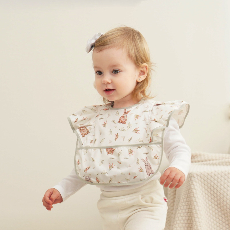 Name embroidered children's bib early education meal bag supplementary food bag