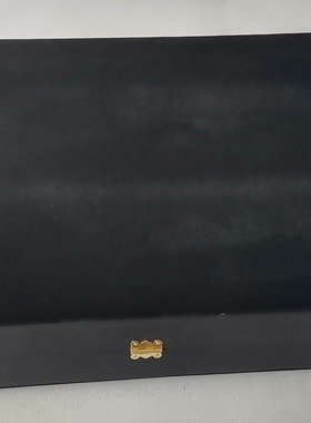 定制大手提箱子黑皮革黑绒布面收纳收藏古董字画佛牌玉佩翻盖盒子