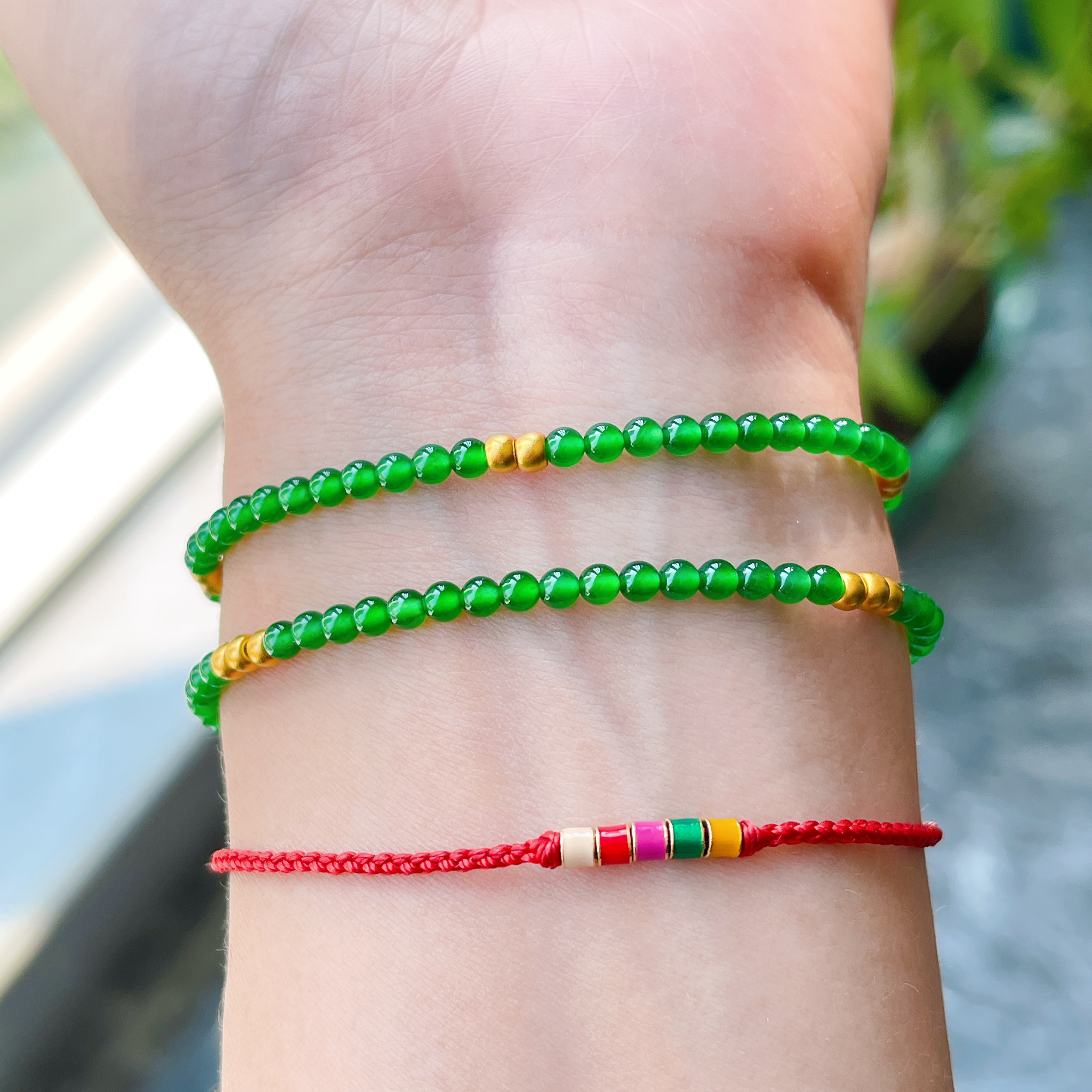 天然翡翠小米珠双圈手链串钏辣阳绿色冰种珠子新中式999千足黄金,淘宝优惠券,粉丝福利购,淘宝优惠卷