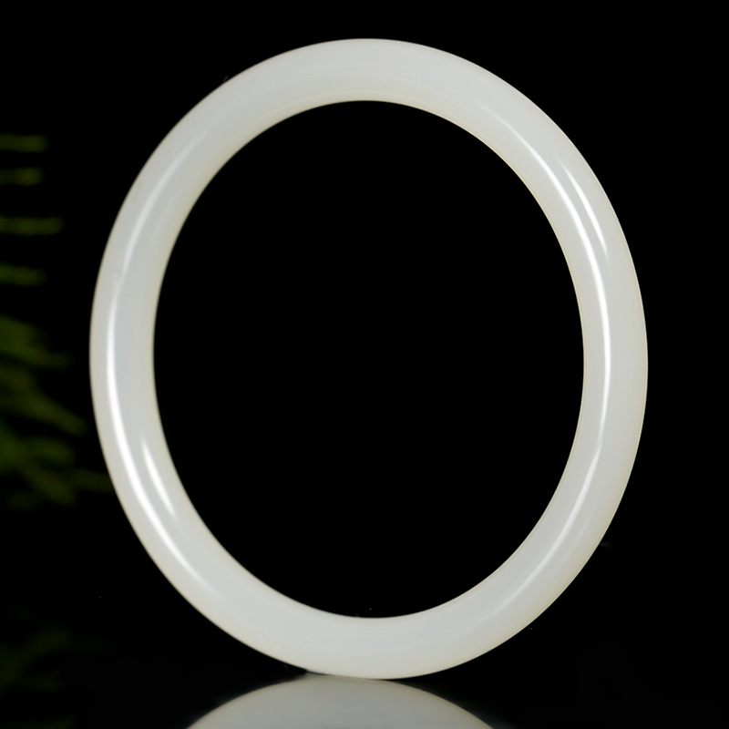 新疆和田白玉羊脂级白玉细条圆条玉镯子玉器昆仑白玉细款送女友镯,淘宝优惠券,粉丝福利购,淘宝优惠卷