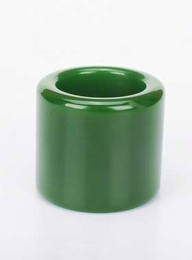 青峰玉业玉器玉器新疆碧玉扳指戒指原矿和田玉碧玉满绿扳指指环