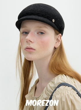 MOREZON【Brown hat Benjamin Casquette】24秋冬毛呢短檐报童帽