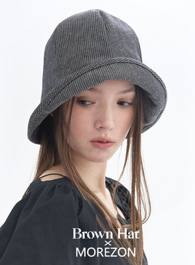 MOREZON【Brown hat Sophia Hat】26春夏新款竖条纹钟形渔夫帽子