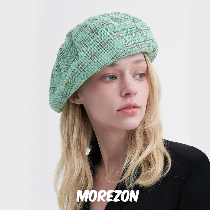 MOREZON【Brown hat Royal Beret】24春夏新款小香风格纹贝雷帽子 - 图1