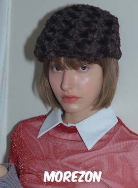 MOREZON【POESIE D'AME ROSE COIL FLAT CAP】秋冬玫瑰花朵前进帽