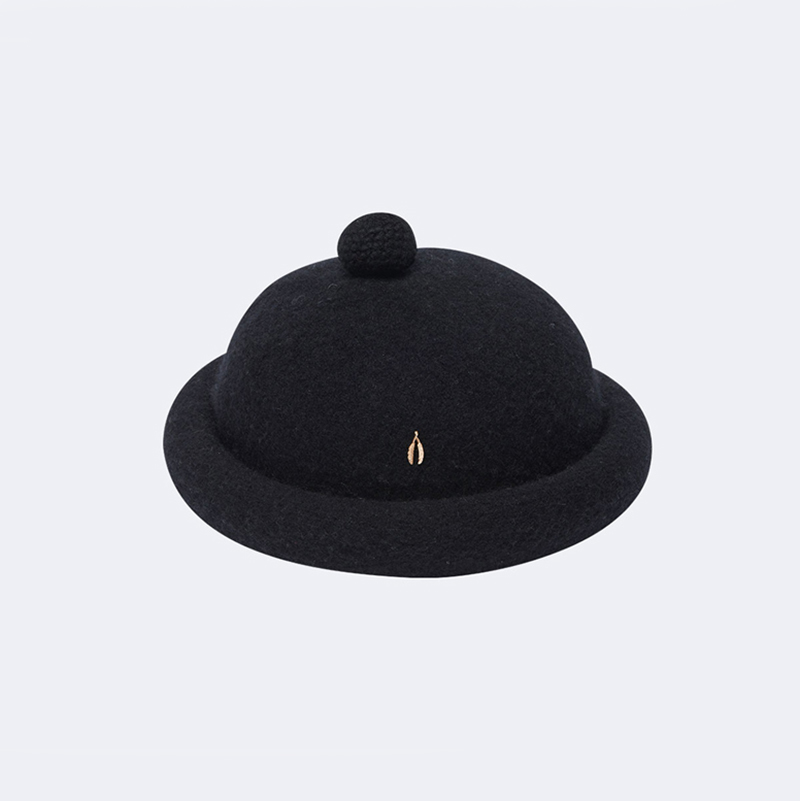 MOREZON【SHINJEO Solid Dotori Hat】甜美可爱卷边硬顶毛线帽子-图3