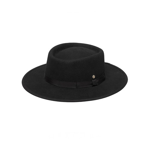 MOREZON【Brown hat Pork-Pie Flat Top Hat】秋冬潮人毛呢礼帽女 - 图3