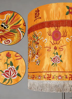 宝盖绣花黄龙双龙宝顶转动伞盖