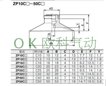 SMC真空吸盘工业机械手配件C10 C13 C16 C20 C25 C32 C40厂家直销 - 图2