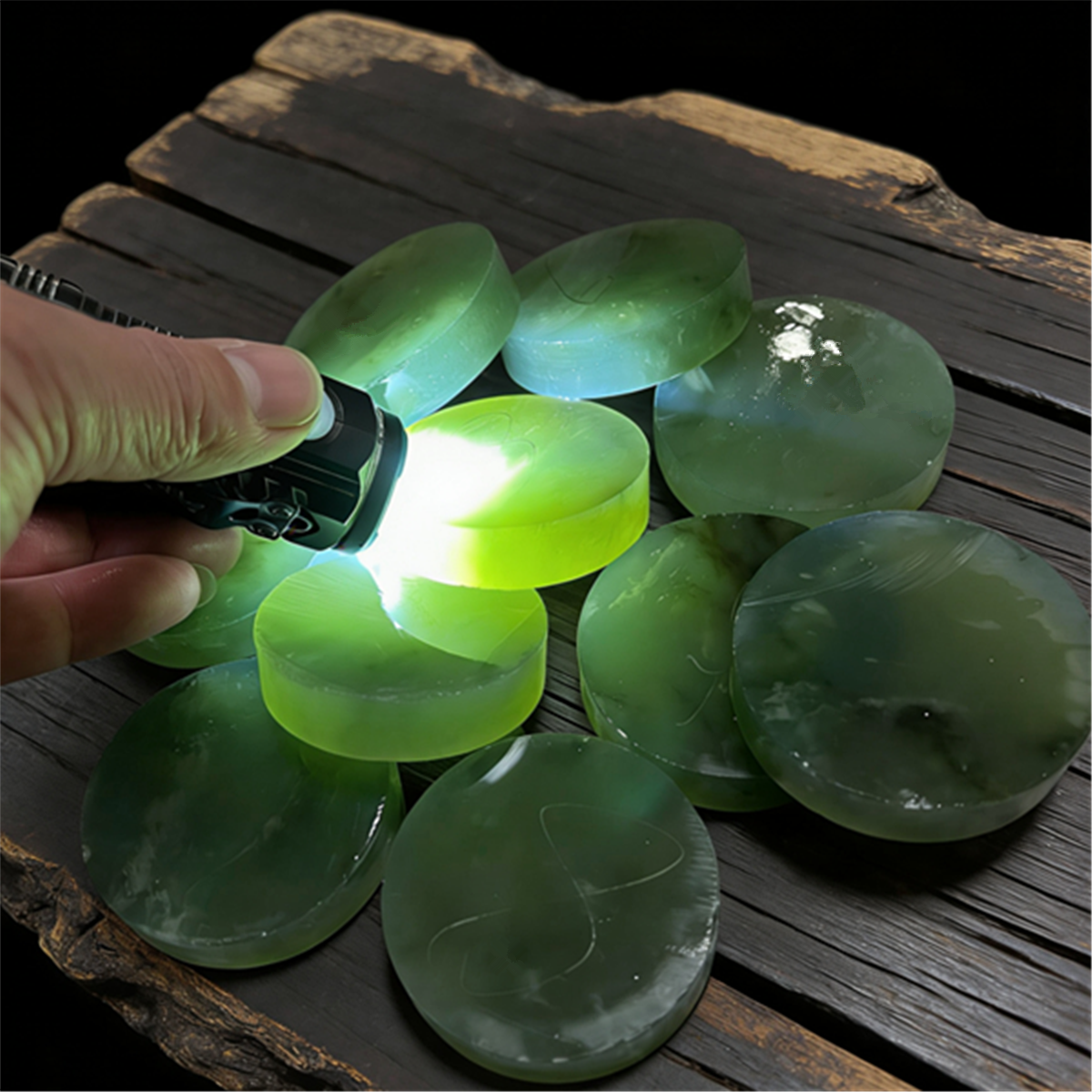 岫玉冰料手镯芯纯天然玉石原石毛料镯心玉边角料雕刻镇尺象棋挂坠,淘宝优惠券,粉丝福利购,淘宝优惠卷