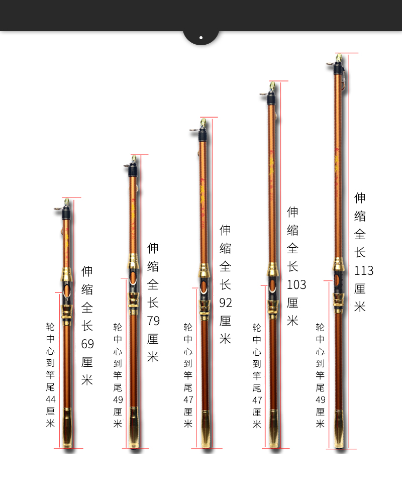 威武渔具（装上顶滑轮）锚鱼竿挂鱼竿武斗竿甩竿逮鱼杆划鱼竿晃竿-图1