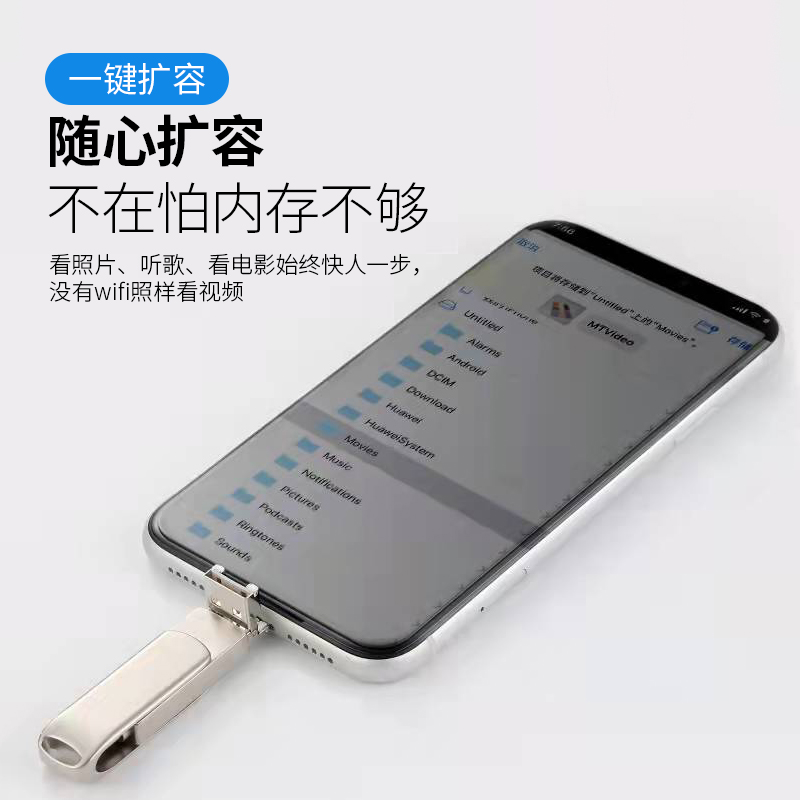 typec手机U盘64G手机电脑两用高速otg金属双接口type-c头U盘128gb - 图0