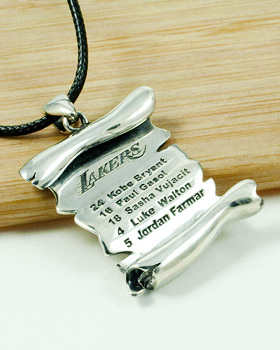 nba名人堂吊坠纯银男欧美