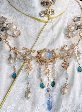 原创璎珞古风项圈流苏饰品女蝶贝汉服配饰晚明古装饰品古代女明制