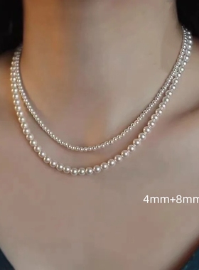 双层珍珠项链女叠戴轻奢小众