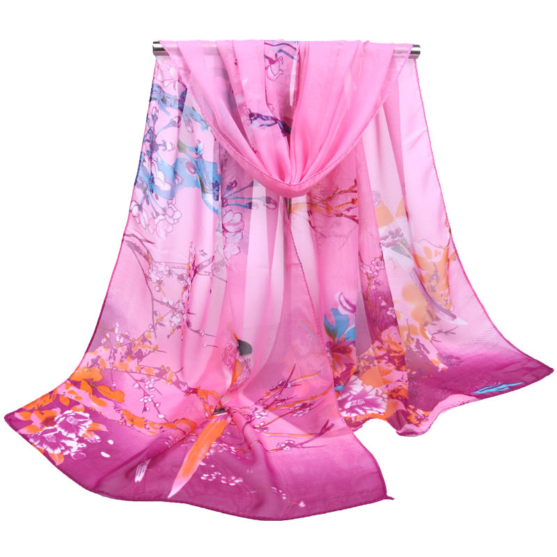 2019春季新款雪纺长丝巾小纱巾女礼品印花丝巾广场舞大妈围巾女小,淘宝优惠券,粉丝福利购,淘宝优惠卷