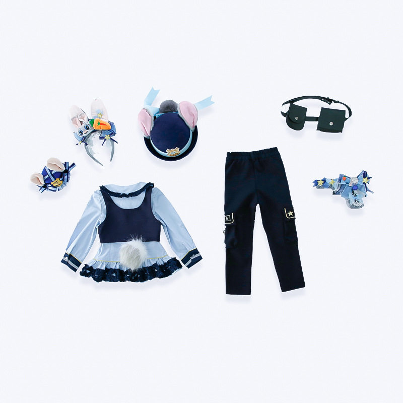 女童全套兔子警官套装新款小女孩朱迪马甲长裤纯棉三件套送礼物,淘宝优惠券,粉丝福利购,淘宝优惠卷