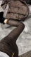 Women's high-waist coated plus fleece nine-point plus fleece brushed leather pants