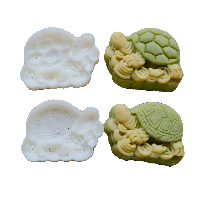50-65g寿龟月饼模具手压式家用点心冰皮压花龟印粿模中式 - 图3