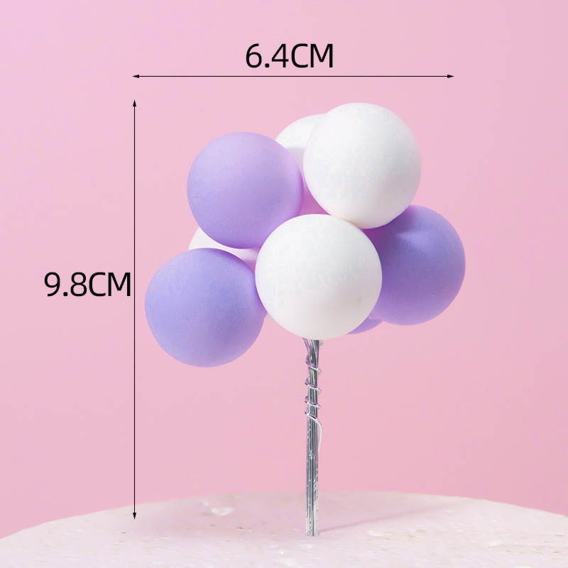 烘焙气球蛋糕装饰摆件彩色插件黏土告白气球生日派对甜品装扮插牌 - 图3
