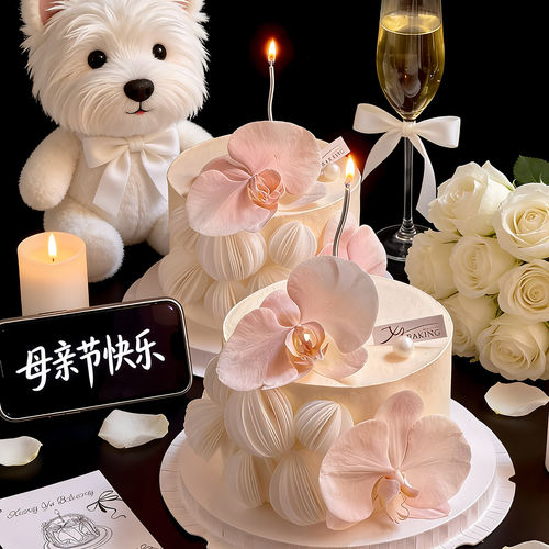 新款威化纸圆片糯米纸圆形纸花氛围感母亲节花瓣生日蛋糕烘焙装饰 - 图3
