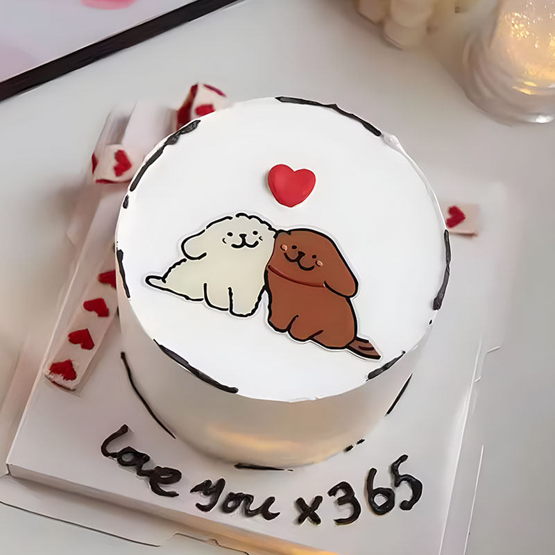 软胶线条小狗情人节蛋糕装饰摆件黄白色贴贴狗狗可爱情侣生日插件,淘宝优惠券,粉丝福利购,淘宝优惠卷