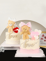 7 New Years cake Decorative Pendulum PLUSH TEDDY SMALL BEAR WOOD LOVE MESH RED LOVE HOLIDAY HAPPY BAKING PLUGIN