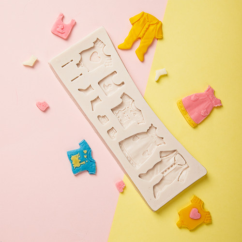 迷你BABY婴儿系列男女宝宝冰淇淋纽扣硅胶模具翻糖巧克力蛋糕装饰-图2