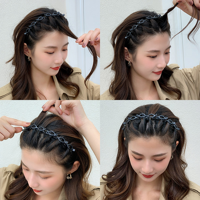 发夹顶夹刘海固定神器造型夹子发箍女夹碎发带齿防滑编发头发头箍_虎窝淘
