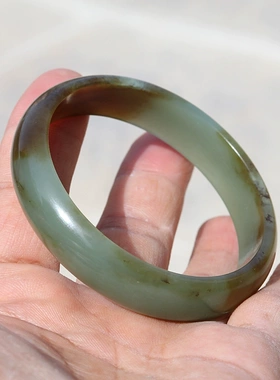 新疆和田玉山料糖青玉手镯54mm