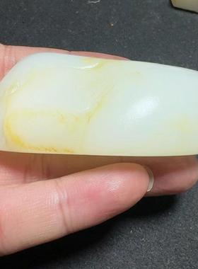 正宗新疆和田玉籽料洒金皮高密度过灯羊脂白玉原石挂件把件玩料