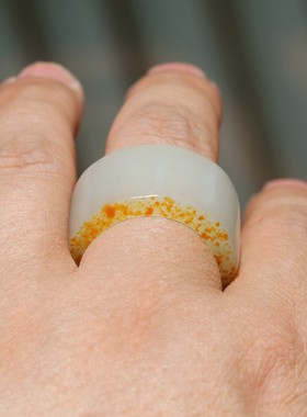 白玉戒指新疆和田玉籽料扳指玉石