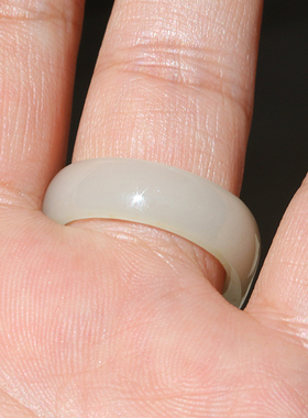 洒金皮戒指男女款新疆和田玉籽料