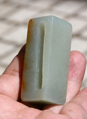 洒金皮天然腰带扣新疆和田玉籽料