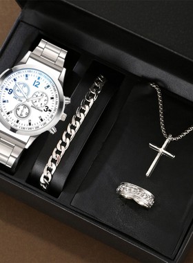 男款简约帅气十字架项链礼盒装