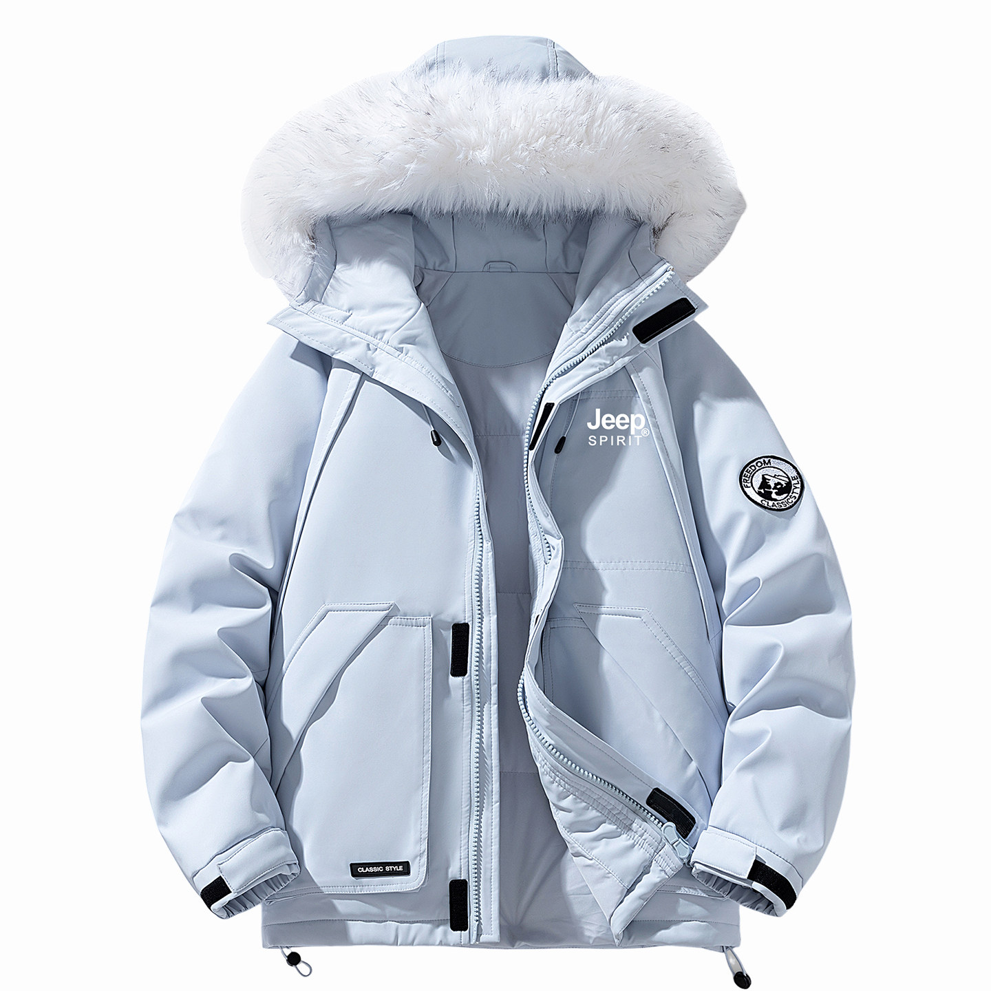 JEEP棉衣女赵露思同款2025新款冬季毛领袄子连帽羽绒派克棉服外套,淘宝优惠券,粉丝福利购,淘宝优惠卷