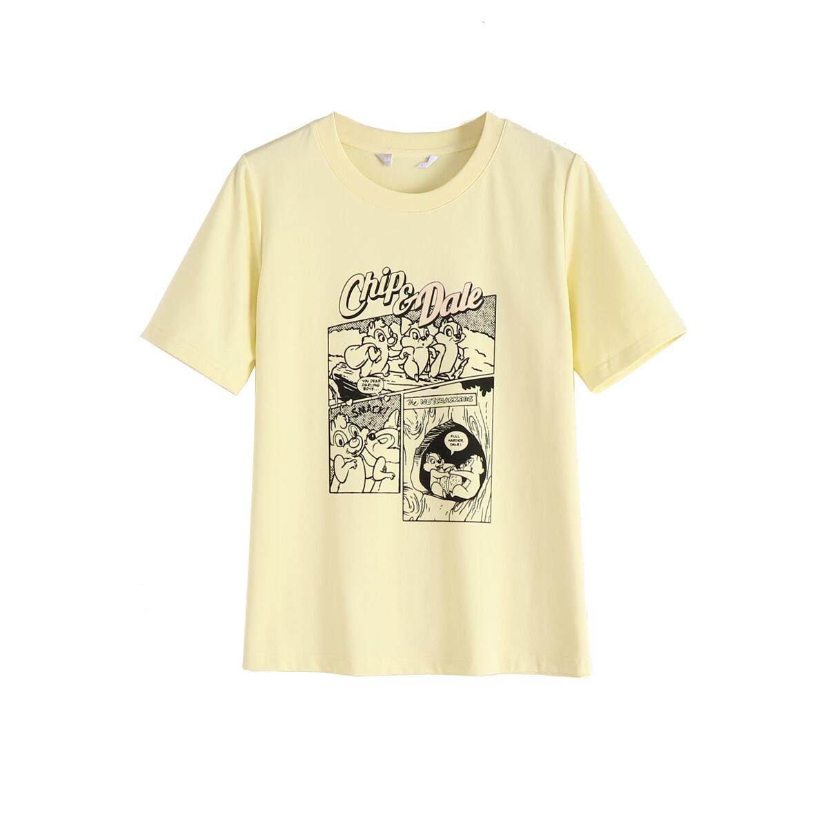 趣味卡通动漫印花弹力棉减龄百搭直筒短袖T恤春夏装品牌折扣女装,淘宝优惠券,粉丝福利购,淘宝优惠卷