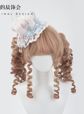 圣诞h粉蓝手作小物Lolita发饰