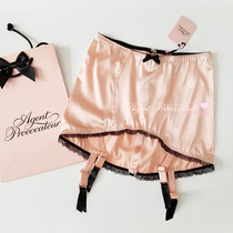 Special price spot UK Agent Provocateur nude pink genuine silk retro short skirt Waist Seal Pendant Socks