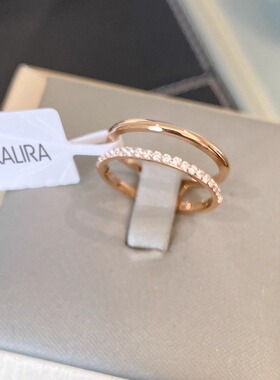 双层微镶小钻男女戒指