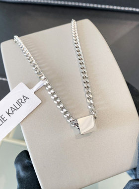 时尚百搭小方块吊坠男女项链